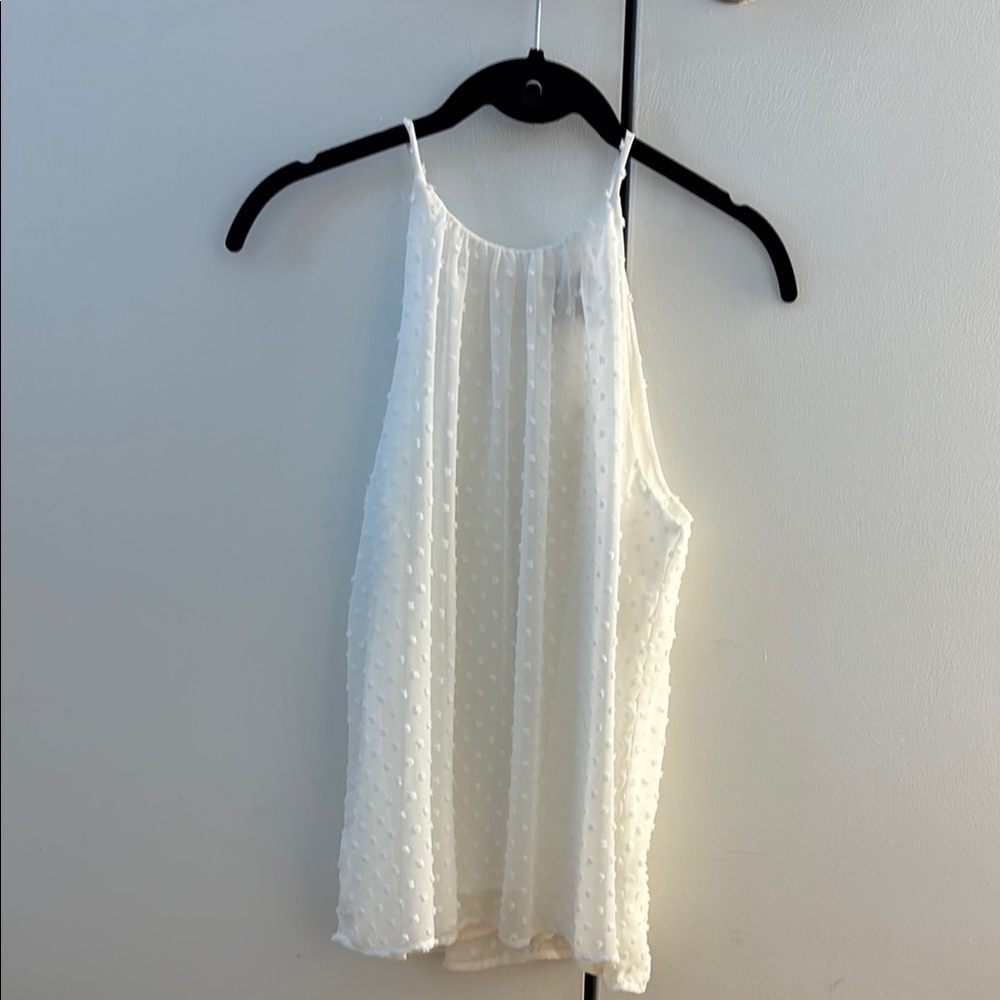 Anthropologie White Asymmetrical Sleeveless Camisole